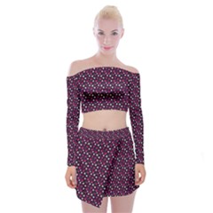 Garden Wall Off Shoulder Top With Mini Skirt Set by Sparkle