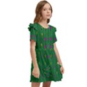 Forest Tulips Groowing To Reach The Divine Sky Pop-culture Kids  Frilly Sleeves Pocket Dress View2