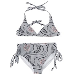 Folk Flowers Print Floral Pattern Ethnic Art Kids  Classic Bikini Set by Eskimos