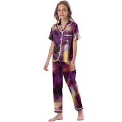 Requiem  Of The Purple Stars Kids  Satin Short Sleeve Pajamas Set by DimitriosArt