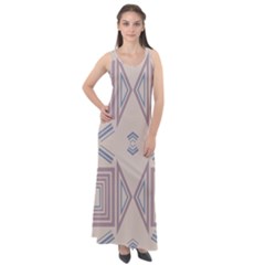 Abstract Pattern Geometric Backgrounds   Sleeveless Velour Maxi Dress by Eskimos