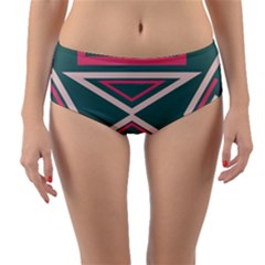 Abstract Pattern Geometric Backgrounds   Reversible Mid-waist Bikini Bottoms by Eskimos