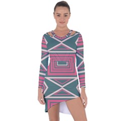 Abstract Pattern Geometric Backgrounds   Asymmetric Cut-out Shift Dress by Eskimos