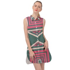 Abstract Pattern Geometric Backgrounds   Sleeveless Shirt Dress by Eskimos