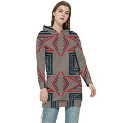 Abstract Pattern Geometric Backgrounds   Women s Long Oversized Pullover Hoodie by Eskimos