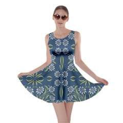 Folk Flowers Print Floral Pattern Ethnic Art Skater Dress by Eskimos