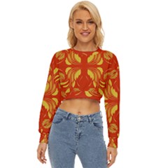 Folk Flowers Print Floral Pattern Ethnic Art Lightweight Long Sleeve Sweatshirt by Eskimos