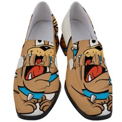 Bulldog-cartoon-illustration-11650862 Women s Chunky Heel Loafers by jellybeansanddinosaurs