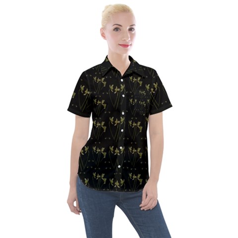 Exotic Snow Drop Flowers In A Loveable Style Women s Short Sleeve Pocket Shirt by pepitasart