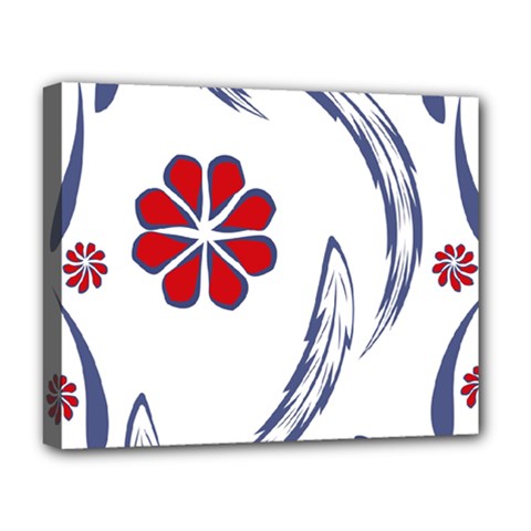 Folk Flowers Print Floral Pattern Ethnic Art Deluxe Canvas 20  X 16  (stretched) by Eskimos