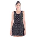 Pixel Grid Dark Black And White Pattern Scoop Neck Skater Dress View1