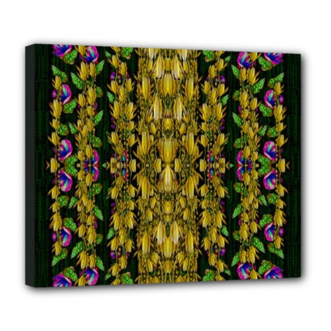 Fanciful Fantasy Flower Forest Deluxe Canvas 24  X 20  (stretched) by pepitasart