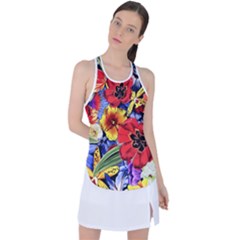 Flower Pattern Racer Back Mesh Tank Top by CoshaArt