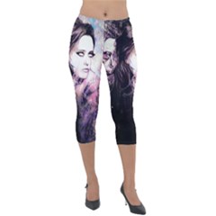 Sakura Girl Lightweight Velour Capri Leggings  by MRNStudios