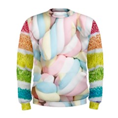 Rainbow-cake-layers Marshmallow-candy-texture Men s Sweatshirt by jellybeansanddinosaurs