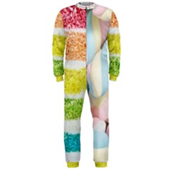 Rainbow-cake-layers Marshmallow-candy-texture Onepiece Jumpsuit (men) by jellybeansanddinosaurs