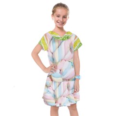 Rainbow-cake-layers Marshmallow-candy-texture Kids  Drop Waist Dress by jellybeansanddinosaurs