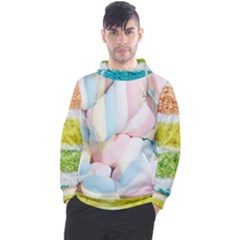 Rainbow-cake-layers Marshmallow-candy-texture Men s Pullover Hoodie by jellybeansanddinosaurs