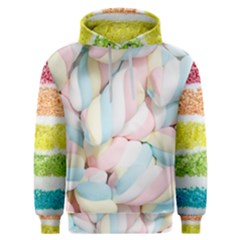 Rainbow-cake-layers Marshmallow-candy-texture Men s Overhead Hoodie by jellybeansanddinosaurs