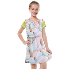 Rainbow-cake-layers Marshmallow-candy-texture Kids  Cross Web Dress by jellybeansanddinosaurs