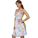 Rainbow-cake-layers Marshmallow-candy-texture V-Neck Pocket Summer Dress  View3