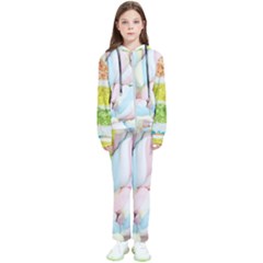 Rainbow-cake-layers Marshmallow-candy-texture Kids  Tracksuit by jellybeansanddinosaurs