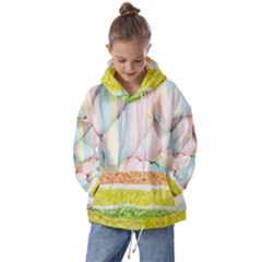 Rainbow-cake-layers Marshmallow-candy-texture Kids  Oversized Hoodie by jellybeansanddinosaurs