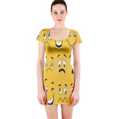 Emojis Short Sleeve Bodycon Dress by Sparkle