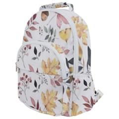 Flowers Pattern Rounded Multi Pocket Backpack by Sparkle