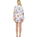 Flowers Pattern Long Sleeve Satin Robe View2