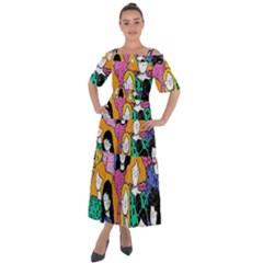 Women Shoulder Straps Boho Maxi Dress  by Sparkle