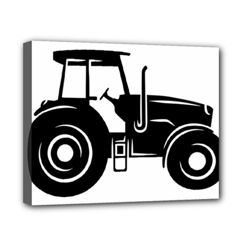 Black-farm-tractor-cut Canvas 10  X 8  (stretched) by DinzDas