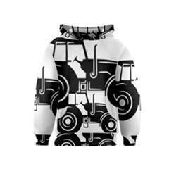 Black-farm-tractor-cut Kids  Pullover Hoodie by DinzDas