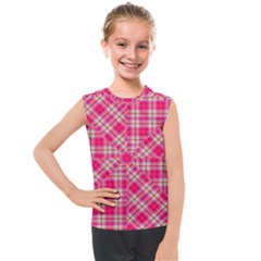 Pink Tartan-10 Kids  Mesh Tank Top by tartantotartanspink