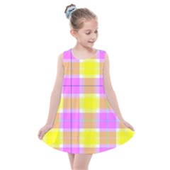 Pink Tartan-8 Kids  Summer Dress by tartantotartanspink2