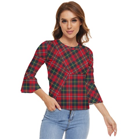 Boyd Modern Tartan Bell Sleeve Top by tartantotartansred