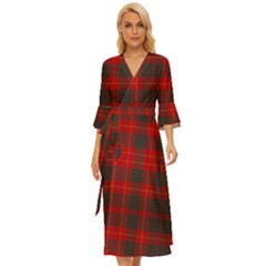 Cameron Clan Modern Tartan Midsummer Wrap Dress by tartantotartansred