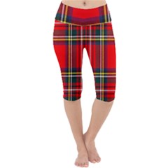 Stewart Royal Modern Heavy Weight Tartan Lightweight Velour Cropped Yoga Leggings by tartantotartansreddesign