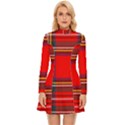 Stewart Royal Modern Heavy Weight Tartan Long Sleeve Velour Longline Dress View1