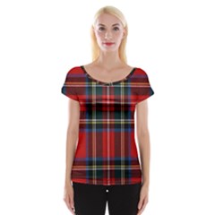 Stewart Royal Modern Tartan Cap Sleeve Top by tartantotartansreddesign