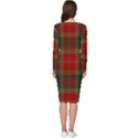 78th  Fraser Highlanders Tartan Long Sleeve V-Neck Bodycon Dress  View4