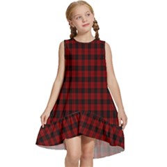 Tartan Red Kids  Frill Swing Dress by tartantotartansallreddesigns