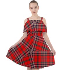 Macfarlane Modern Heavy Tartan Cut Out Shoulders Chiffon Dress by tartantotartansallreddesigns