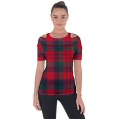 Macduff Modern Tartan Shoulder Cut Out Short Sleeve Top by tartantotartansallreddesigns