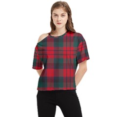 Macduff Modern Tartan One Shoulder Cut Out Tee by tartantotartansallreddesigns