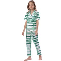 Abstract Pattern Geometric Backgrounds   Kids  Satin Short Sleeve Pajamas Set by Eskimos