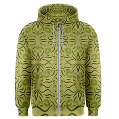 Floral Folk Damask Pattern Fantasy Flowers  Men s Zipper Hoodie by Eskimos