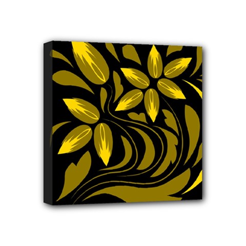 Folk Flowers Floral Art Print Flowers Abstract Art  Mini Canvas 4  X 4  (stretched) by Eskimos