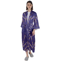 Abstract Pattern Geometric Backgrounds   Maxi Satin Kimono by Eskimos