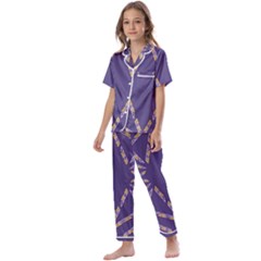 Abstract Pattern Geometric Backgrounds   Kids  Satin Short Sleeve Pajamas Set by Eskimos